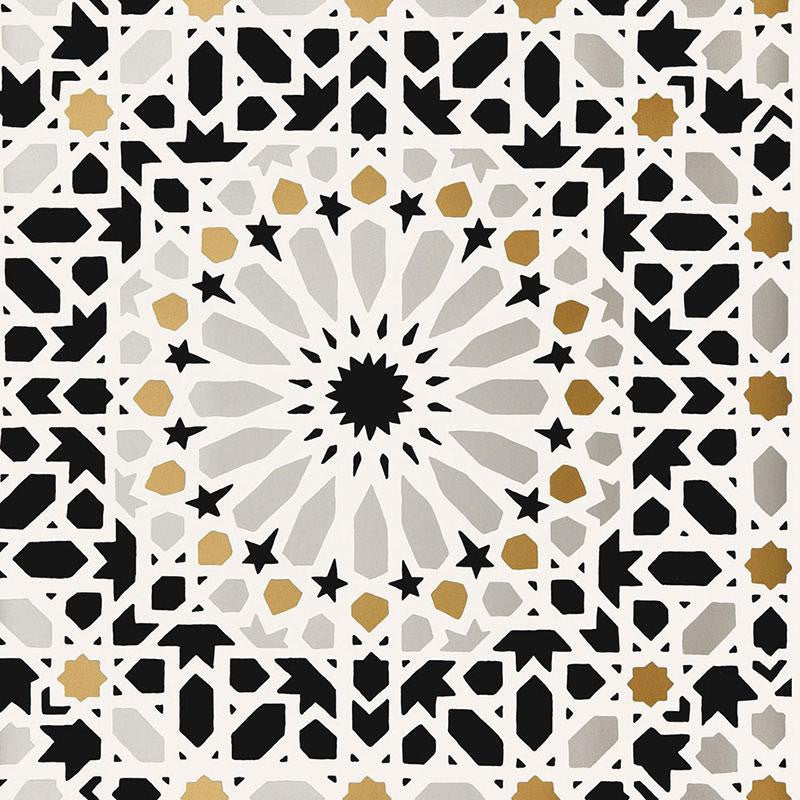 Nasrid Palace Mosaic Mica 5005961 by Schumacher Wallpaper Byzantium 20.5" - Fabric Carolina -