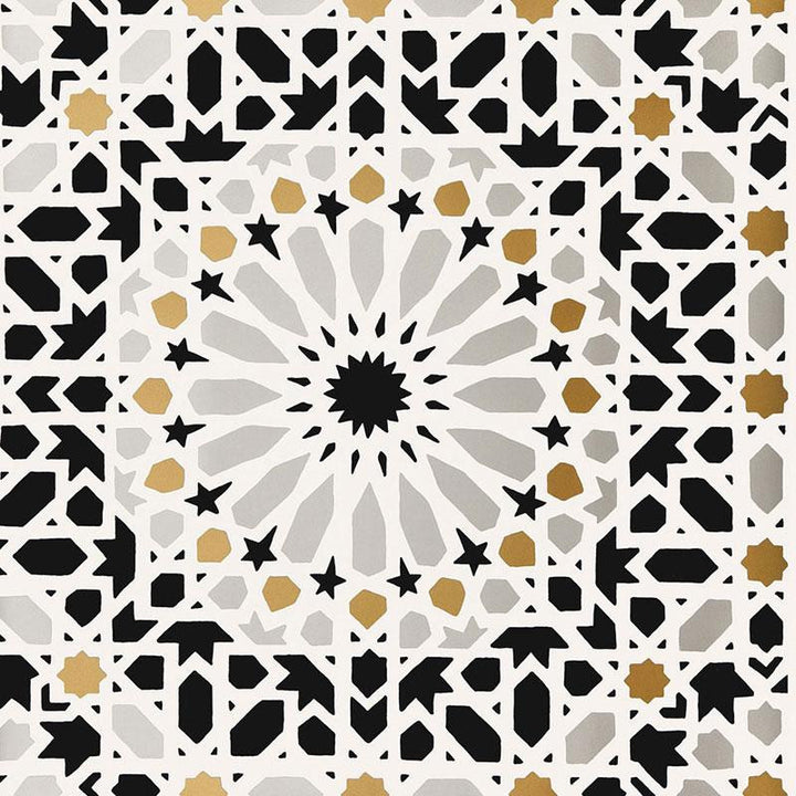 Nasrid Palace Mosaic Mica 5005961 by Schumacher Wallpaper Byzantium 20.5" - Fabric Carolina -