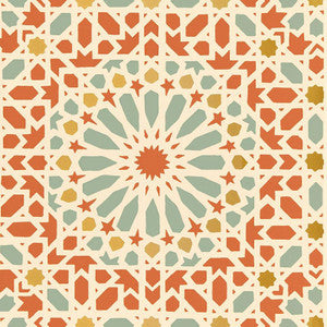 Nasrid Palace Mosaic Persimmon 5005962 by Schumacher Wallpaper