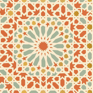 Nasrid Palace Mosaic Persimmon 5005962 by Schumacher Wallpaper