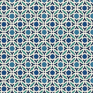 Serallo Mosaic Aegean 5005970 by Schumacher Wallpaper