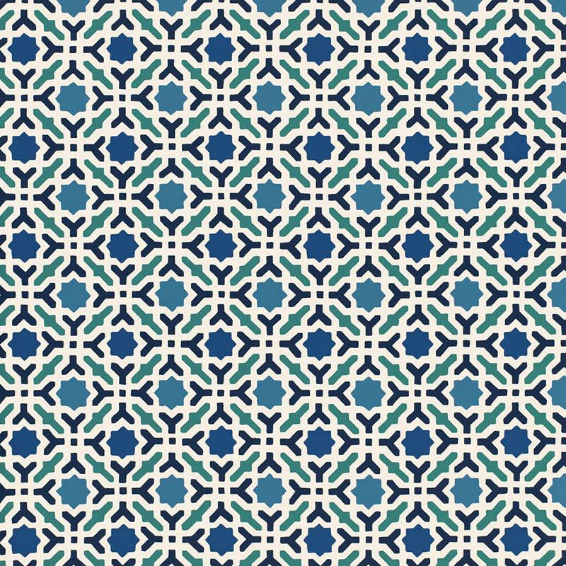 Serallo Mosaic Aegean 5005970 by Schumacher Wallpaper Byzantium 13.5" - Fabric Carolina -