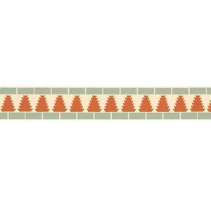 Cadiz Mosaic Border Persimmon 5006032 by Schumacher Wallpaper