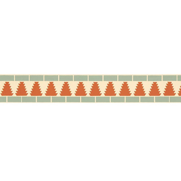 Cadiz Mosaic Border Persimmon 5006032 by Schumacher Wallpaper Byzantium 13.5" - Fabric Carolina -