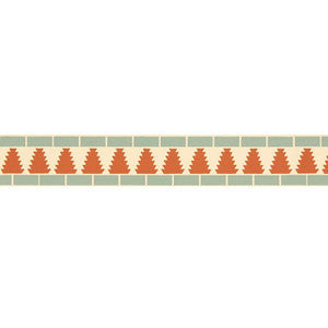Cadiz Mosaic Border Persimmon 5006032 by Schumacher Wallpaper