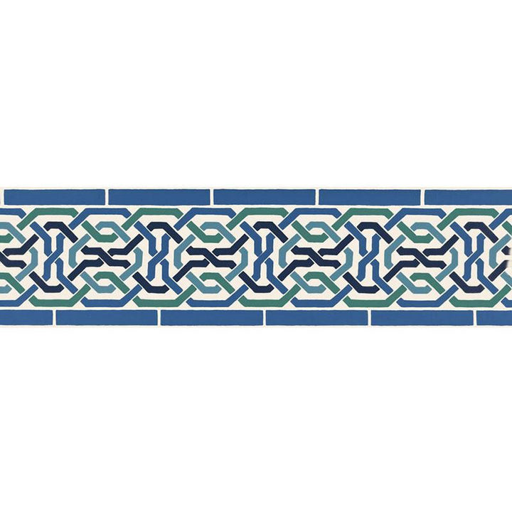 Darro Mosaic Border Aegean 5006020 by Schumacher Wallpaper Byzantium 13.5" - Fabric Carolina -