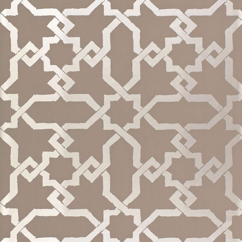 Cordoba Taupe / Silver 5005922 by Schumacher Wallpaper Byzantium 13.5" - Fabric Carolina -