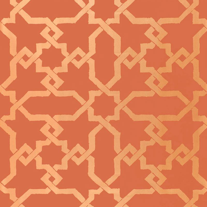 Cordoba Cinnabar 5005923 by Schumacher Wallpaper Byzantium 13.5" - Fabric Carolina -