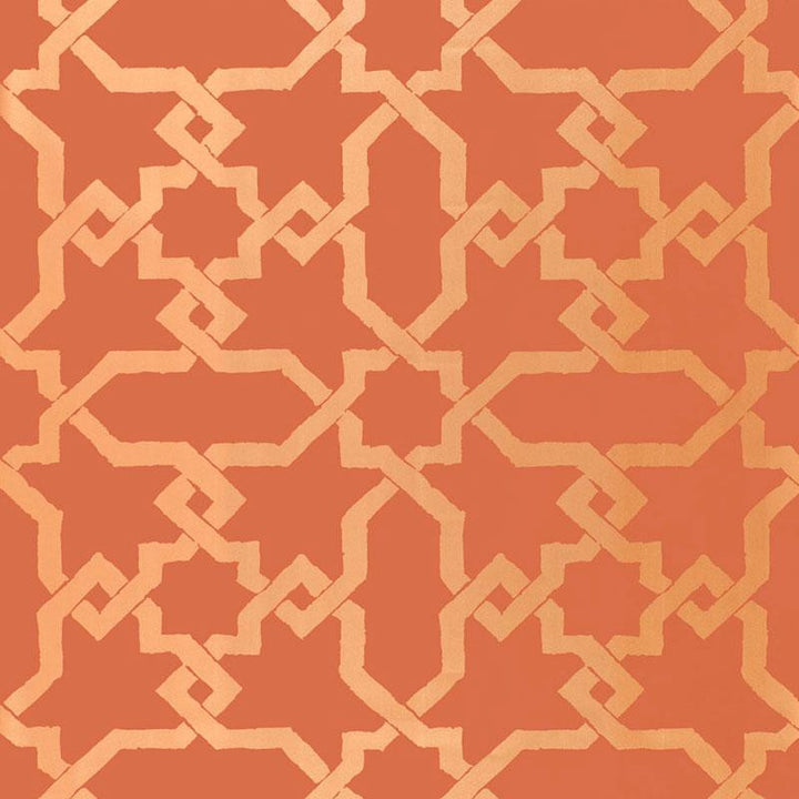 Cordoba Cinnabar 5005923 by Schumacher Wallpaper Byzantium 13.5" - Fabric Carolina -