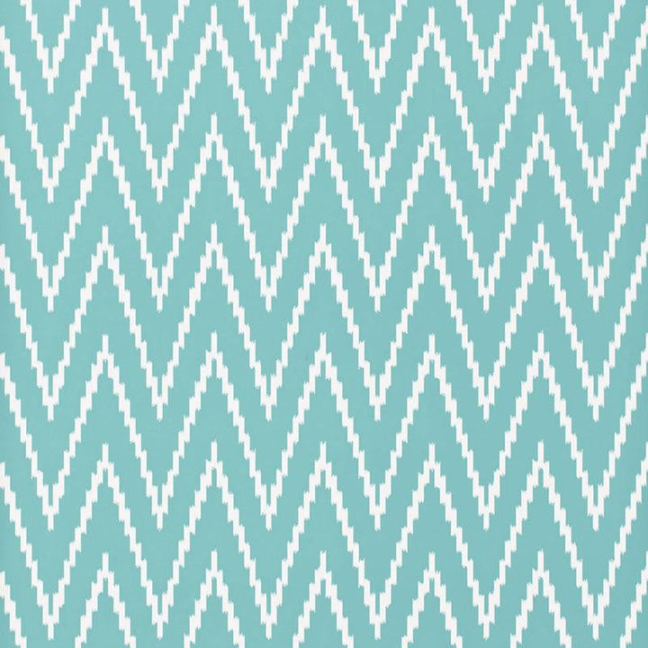 Kasari Ikat Azure 5005995 by Schumacher Designer Wallpaper Byzantium 13.5" - Swanky Fabrics -