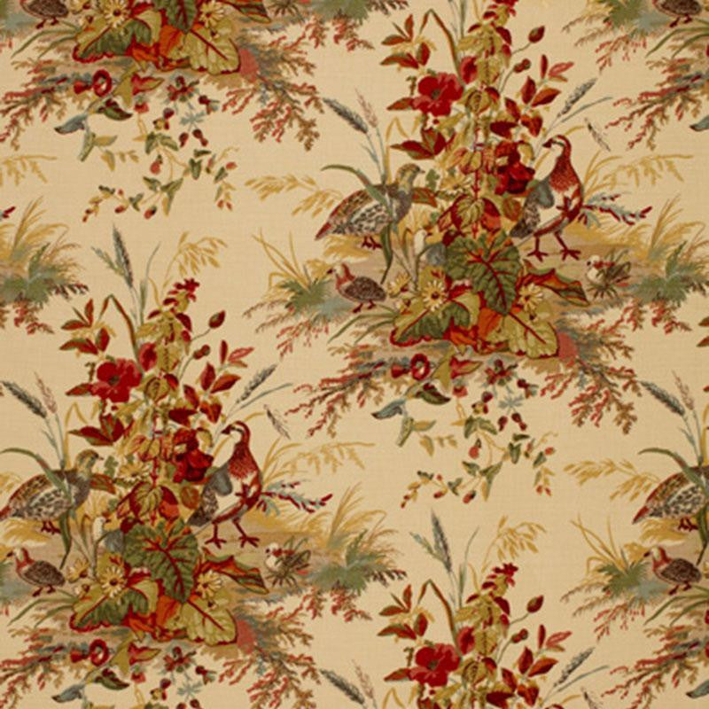Quail Meadow Autumn 1106043 by Schumacher Fabric Classic Prints 13.5" - Fabric Carolina -