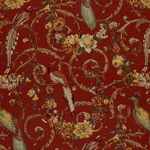 Madrigal Brick Red 1124001 by Schumacher Fabric