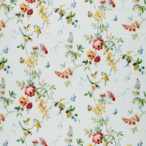 Chickadee Floral Sky 1235014 by Schumacher Fabric
