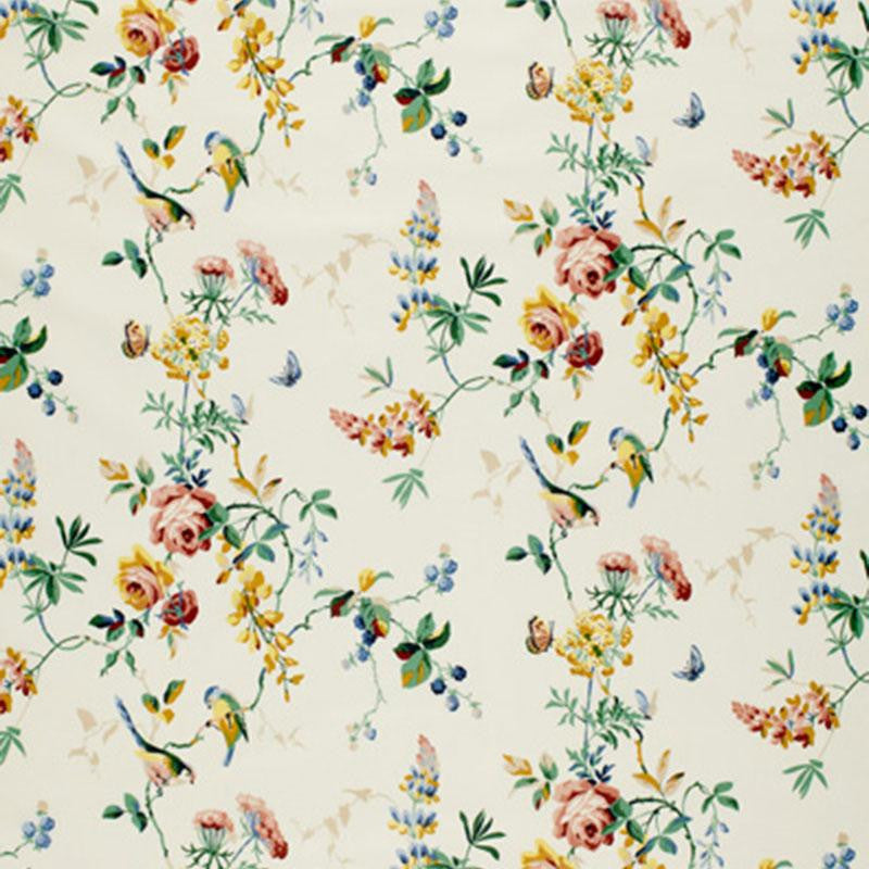Chickadee Floral Primary 1235030 by Schumacher Fabric Classic Prints 13.5" - Fabric Carolina -