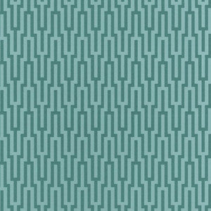 Metropolitan Fret Turquoise 5005894 by Schumacher Wallpaper
