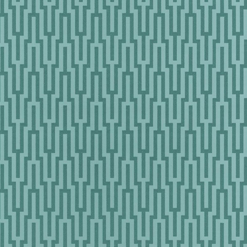 Metropolitan Fret Turquoise 5005894 by Schumacher Wallpaper Byzantium 3.38" - Fabric Carolina -