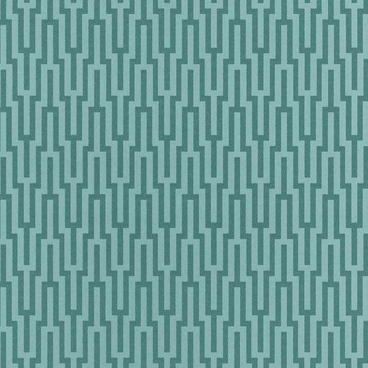 Metropolitan Fret Turquoise 5005894 by Schumacher Wallpaper Byzantium 3.38" - Fabric Carolina -