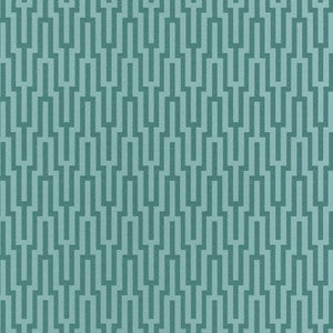 Metropolitan Fret Turquoise 5005894 by Schumacher Wallpaper