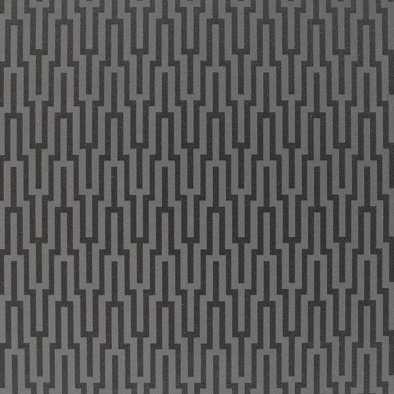 Metropolitan Fret Black Pearl 5005895 by Schumacher Wallpaper Byzantium 3.38" - Fabric Carolina -