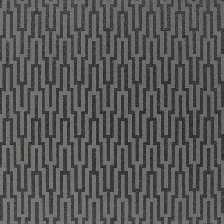 Metropolitan Fret Black Pearl 5005895 by Schumacher Wallpaper Byzantium 3.38" - Fabric Carolina -