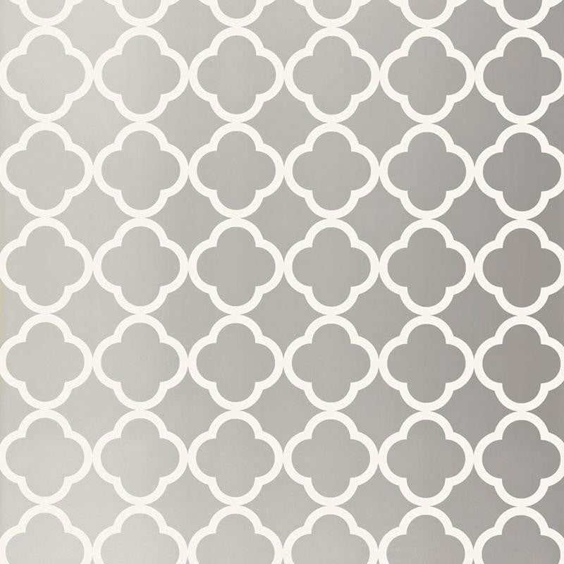 Morocco Silver 5005872 by Schumacher Designer Wallpaper Byzantium 4.5" - Swanky Fabrics -