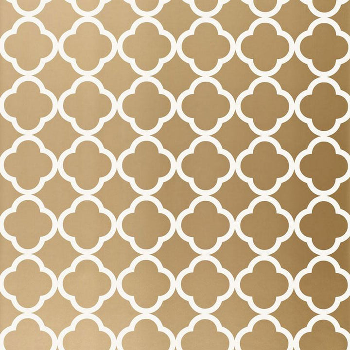 Morocco Antique Gold 5005873 by Schumacher Wallpaper Byzantium 4.5" - Fabric Carolina -