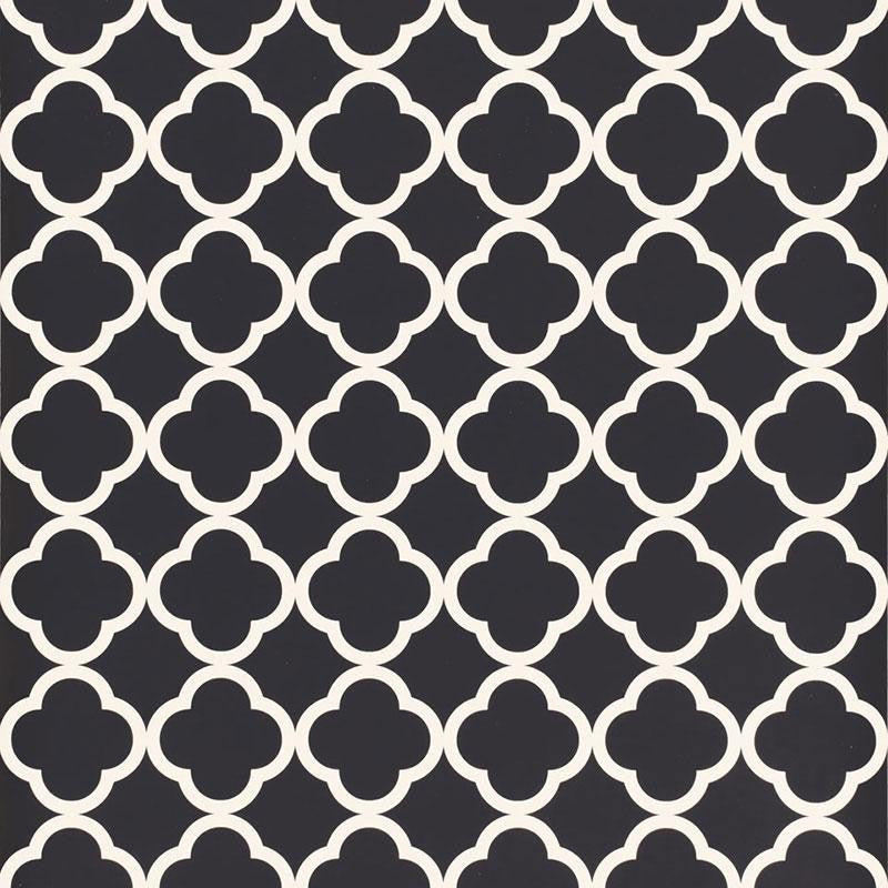 Morocco Black 5005876 by Schumacher Designer Wallpaper Byzantium 4.5" - Swanky Fabrics -