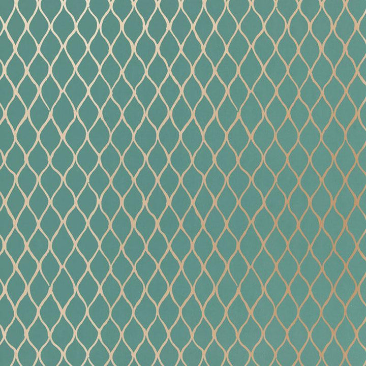 Valencia Turquoise 5005911 by Schumacher Designer Wallpaper Byzantium 13.5" - Swanky Fabrics -