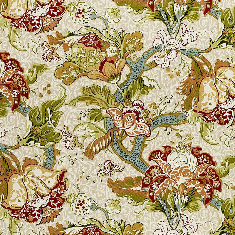 Ariella Jacobean Ecru 1319002 by Schumacher Designer Fabric Classic Prints 27.0" - Swanky Fabrics -