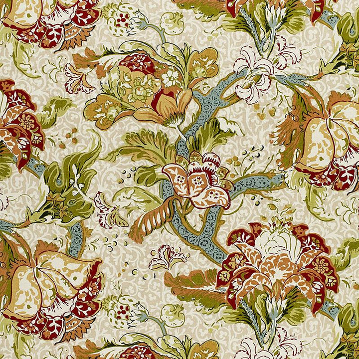 Ariella Jacobean Ecru 1319002 by Schumacher Fabric Classic Prints 27.0" - Fabric Carolina -