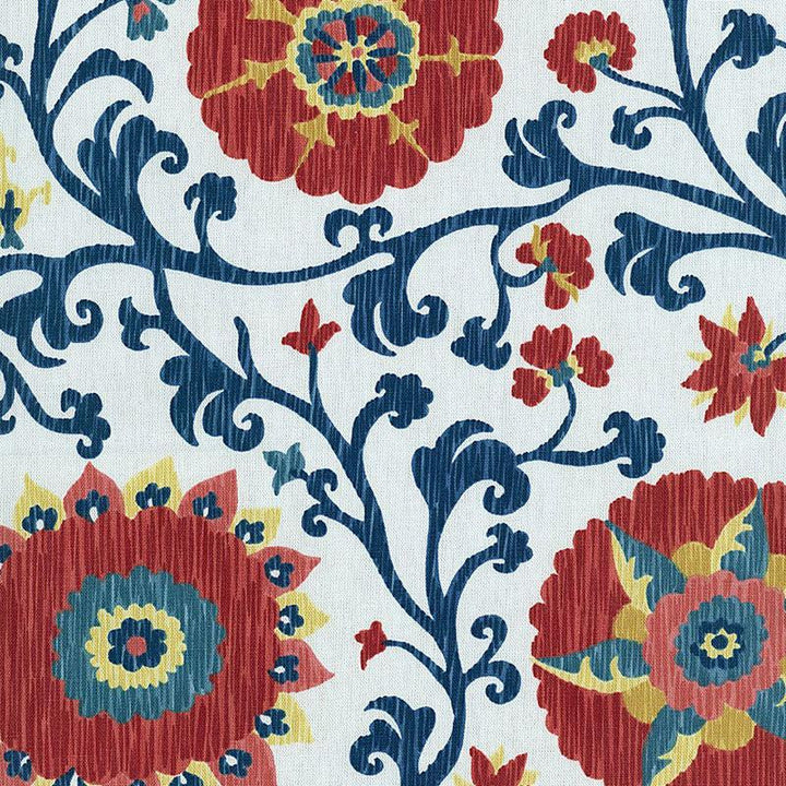 Fergana Embroidery Print Prussian 1327001 by Schumacher Fabric Classic Prints 27.0" - Fabric Carolina -