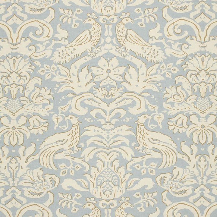 Aldwyn Damask Robin'S Egg 1328000 by Schumacher Fabric Palazzo 27.0" - Fabric Carolina -