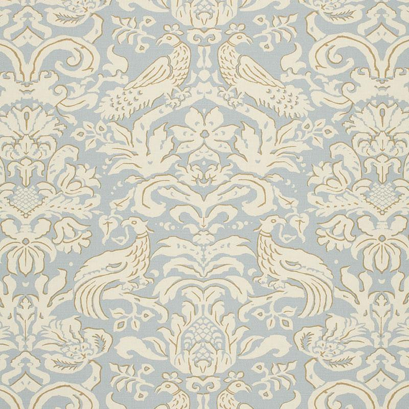 Aldwyn Damask Robin'S Egg 1328000 by Schumacher Designer Fabric Palazzo 27.0" - Swanky Fabrics -