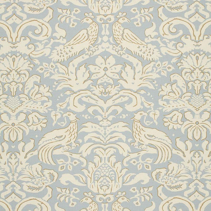 Aldwyn Damask Robin'S Egg 1328000 by Schumacher Designer Fabric Palazzo 27.0" - Swanky Fabrics -