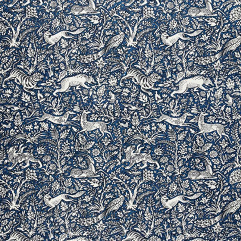 Khan'S Park Navy 2603101 by Schumacher Fabric Luxe Lodge 26.0" - Fabric Carolina -