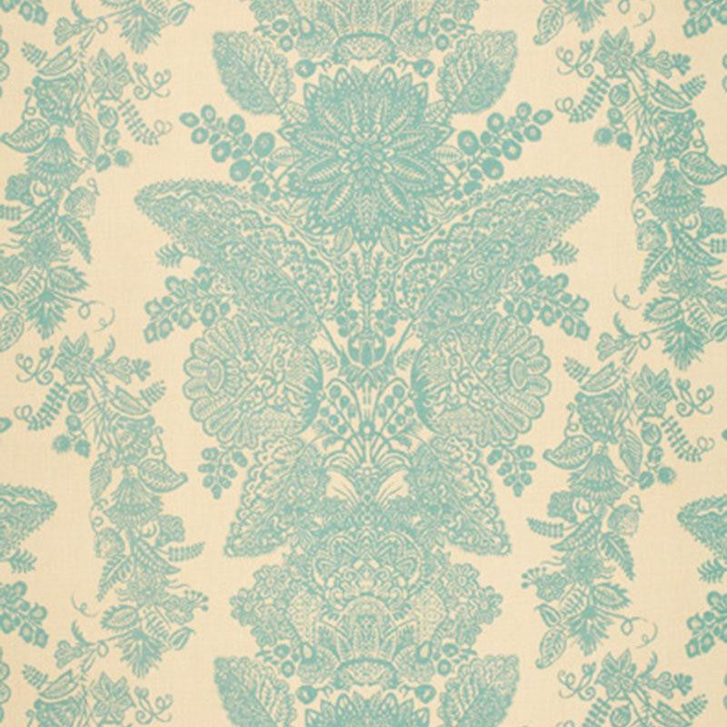 Lace Aqua 2643833 by Schumacher Fabric Exuberant Prints 23.0" - Fabric Carolina -