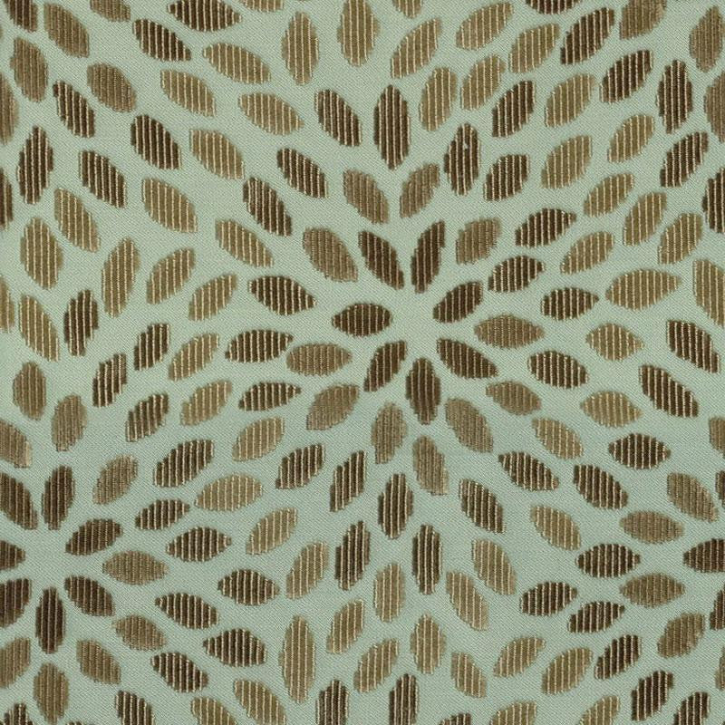 Kiku Silk Velvet Aqua & Cocoa 2644280 by Schumacher Fabric Modern Glamour 12.75" - Fabric Carolina -