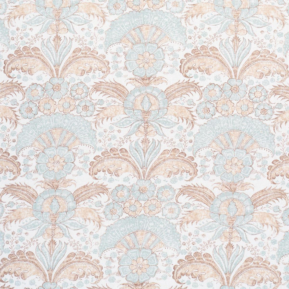 Calicut Aqua 1283004 by Schumacher Fabric Jacaranda 27.0" - Fabric Carolina -