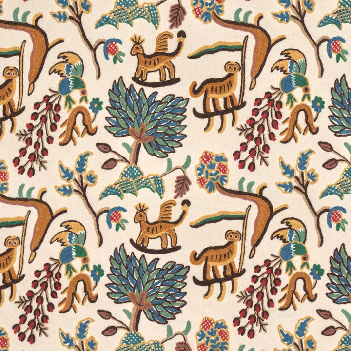 Colonial Crewel Document 3135012 by Schumacher Fabric Chroma 24.5" - Fabric Carolina -