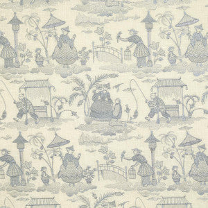 Bassano Embroidered Toile Delft 66600 by Schumacher Fabric