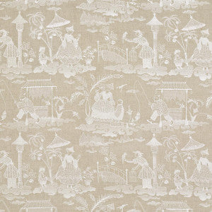 Bassano Embroidered Toile Linen 66601 by Schumacher Fabric