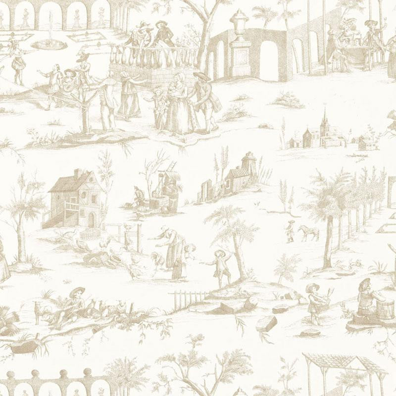 Siena Toile Greige 175172 by Schumacher Fabric Palazzo 26.25" - Fabric Carolina -