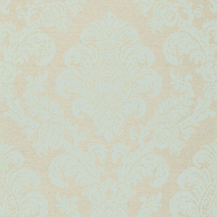 Firenze Linen Damask Aqua 66631 by Schumacher Fabric Palazzo 13.88" - Fabric Carolina -