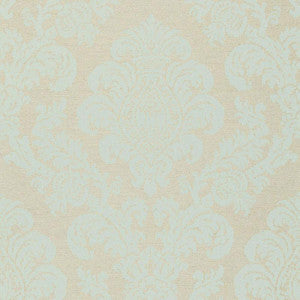 Firenze Linen Damask Aqua 66631 by Schumacher Fabric
