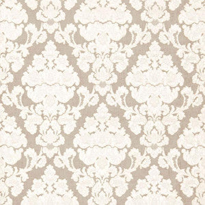 Montalcino Appliqu Damask Linen 66590 by Schumacher Fabric