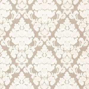 Montalcino Appliqu Damask Linen 66590 by Schumacher Fabric
