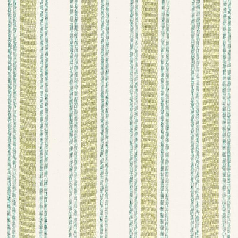 Leah Linen Stripe Sea Grass 3485000 by Schumacher Designer Fabric Sea Island Stripe 4.75" - Swanky Fabrics -