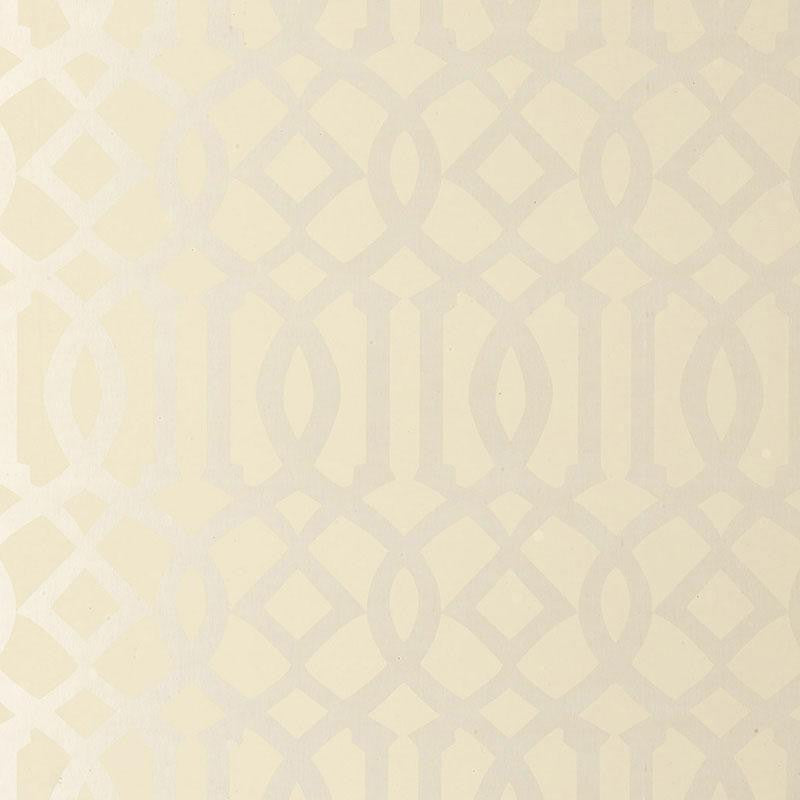 Imperial Trellis Alabaster 2707211 by Schumacher Designer Wallpaper Print Happy 6.75" - Swanky Fabrics -