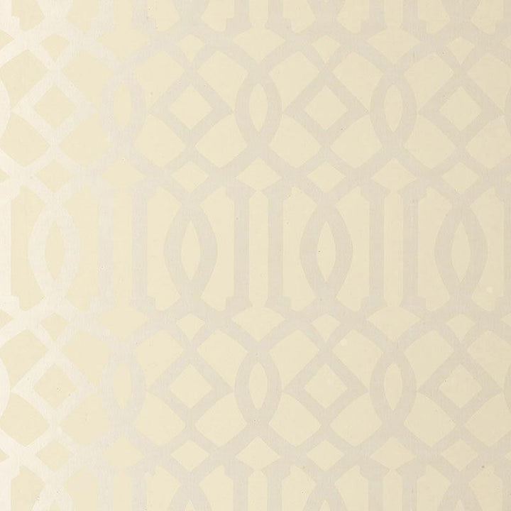 Imperial Trellis Alabaster 2707211 by Schumacher Designer Wallpaper Print Happy 6.75" - Swanky Fabrics -