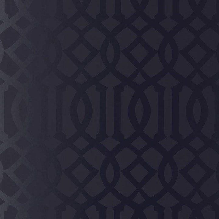 Imperial Trellis Onyx Gloss 2707215 by Schumacher Wallpaper Print Happy 6.75" - Fabric Carolina -